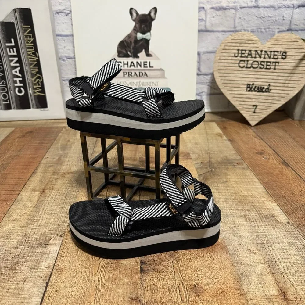 Teva Flatform Universal Original Candy Stripe Black